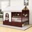 Lit double en bois avec 2 tiroirs, bande DEL, tablettes et ports USB