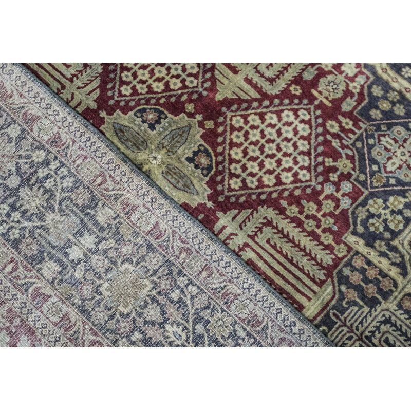 Ferrahan Wool Oriental Area Rug in Black/Red/Ivory