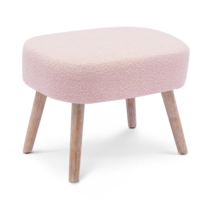Upholstered Ottoman, Dainty Pink