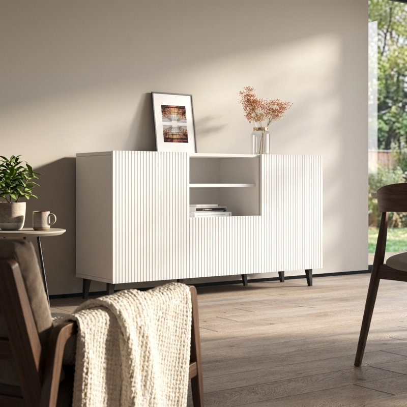 Aranxa 59.3" Sideboard with Matte Finish, White
