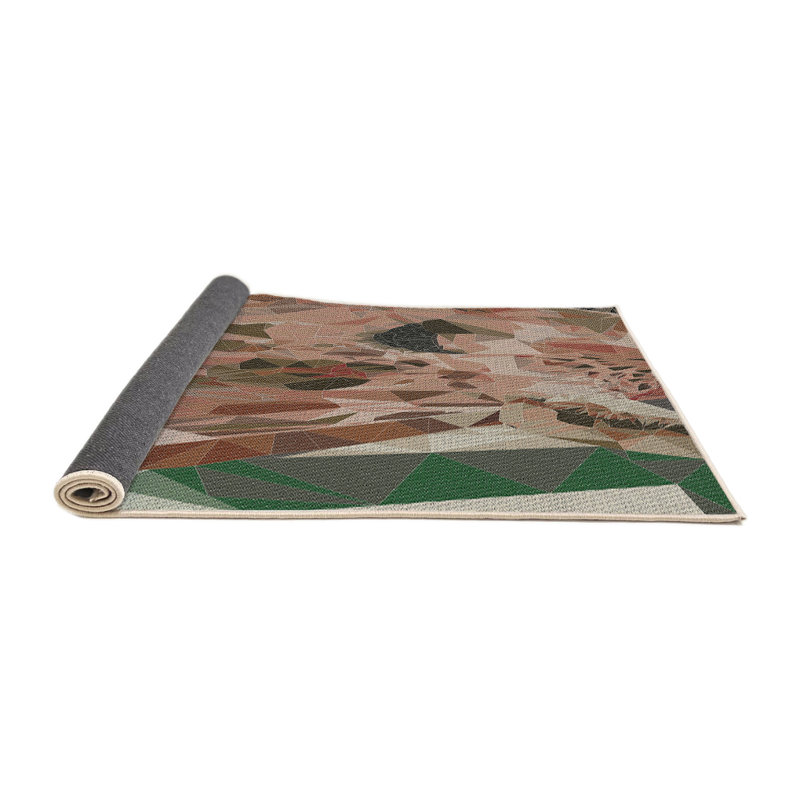 Tapis vert / brun Power Loom, Carré 3 pi