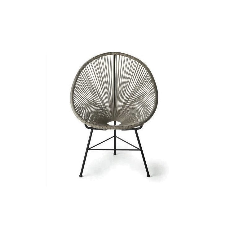 Chaise Acapulco, Gris clair / cadre noir