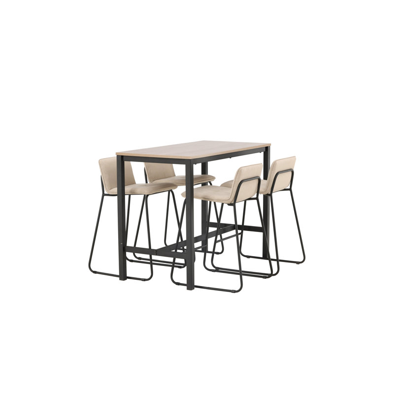 Akeda 4 - Person Dining Set, Beige, Beige