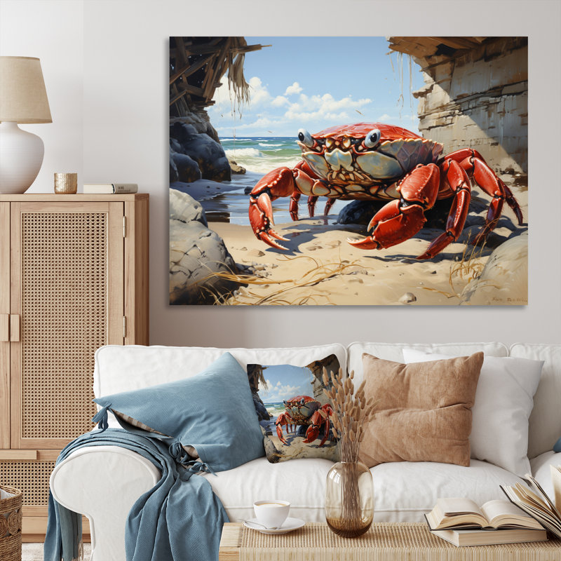 Crabs Corner sur impression sur toile, 12" H x 20" W, Toile tendue