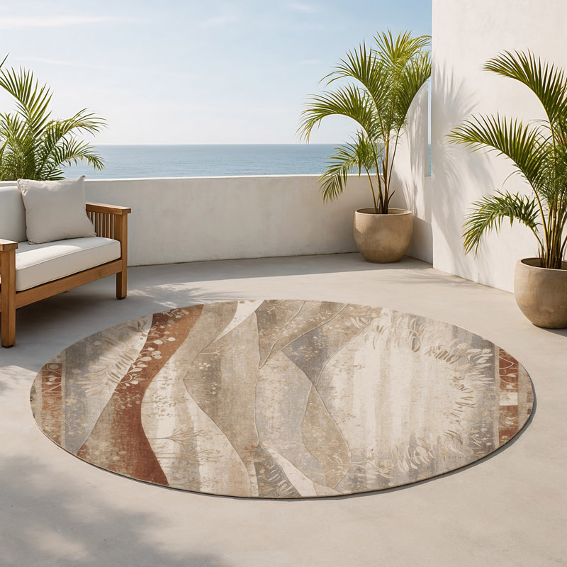 Tapis intérieur et extérieur Amber Horizon, Round 5'
