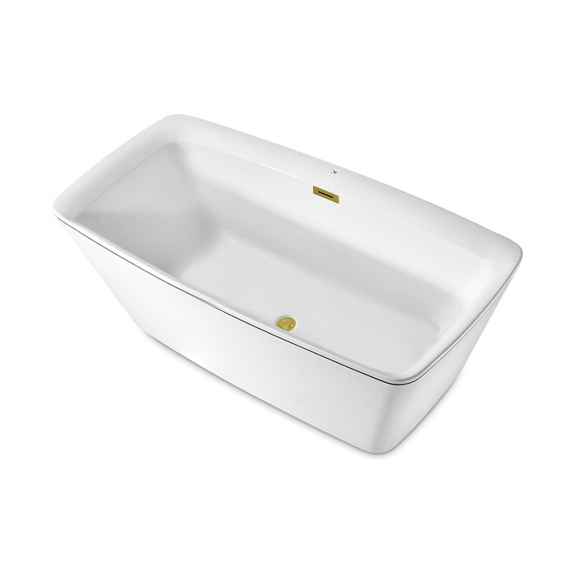 Baignoire autoportante à roulettes, Or poli