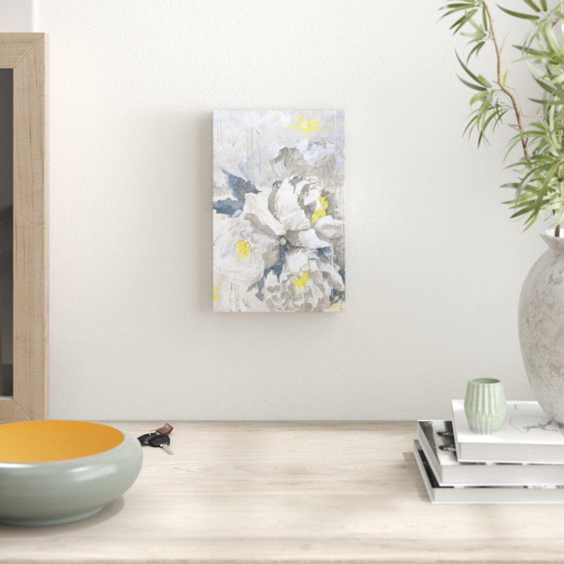White Peony III - Wrapped Canvas Painting, 38cm H x 25cm W