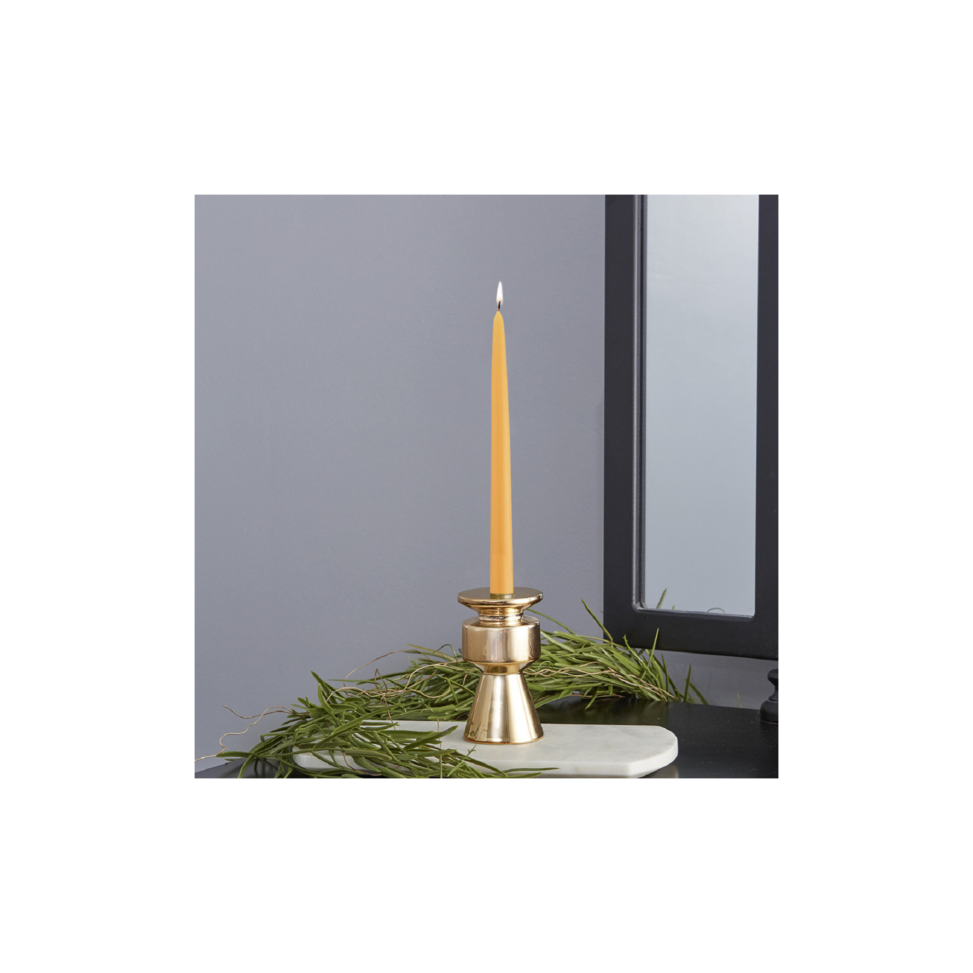 12 Piece Unscented Taper Candle Set, Butterscotch, 9" H x 0.88" W x 0.88" D