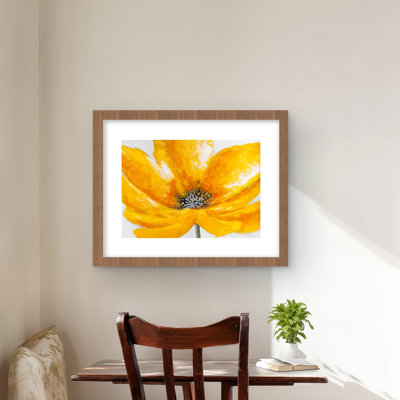 Grande fleur jaune - reproduction encadrée pour la décoration intérieure