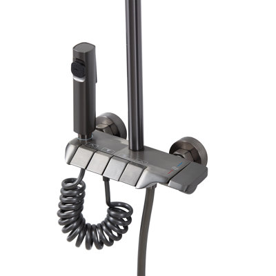 Wall-Mount Bathroom Piano-Key Panel Shower System Set