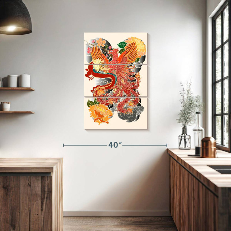 Brampt Dragon And Phoenix, 38" H x 24" W