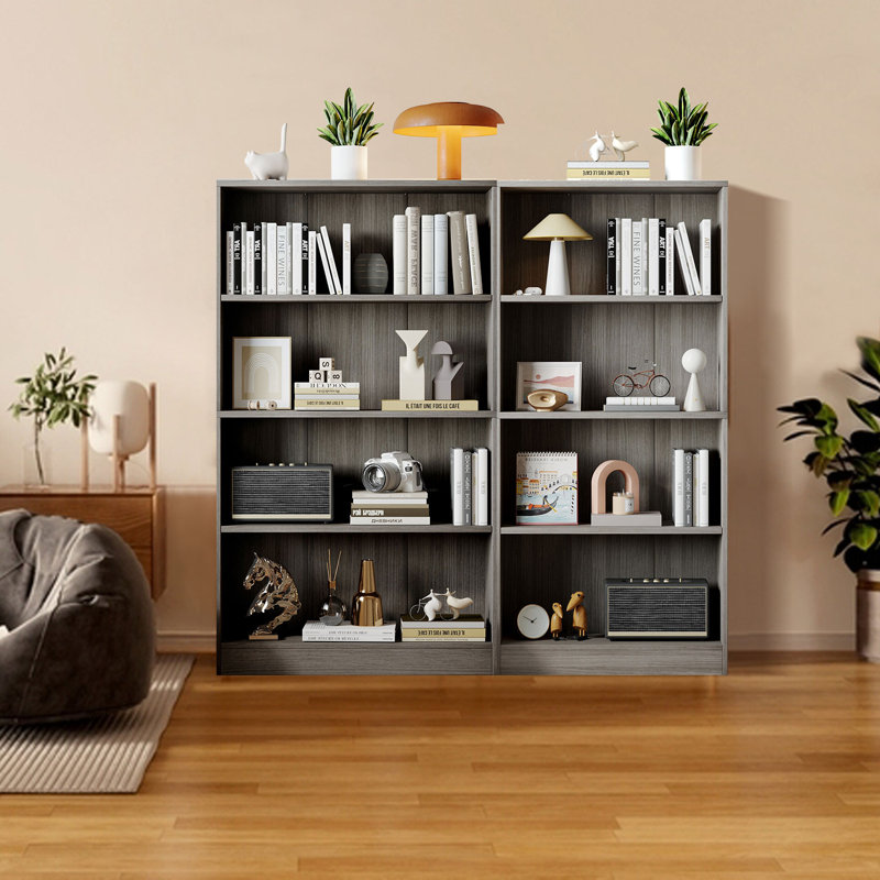 Jalacia Bookcase, Platinum Gray, (4 Shelves) 55" H x 31" W x 11" D
