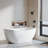 Tub and Shower Faucet Set, Complete with 5-Inch Rainfall Shower Head and Bathtub Spout, 8-Setting Adjustable Spray, Single-Handle Tub Trim Kit with Brass Pressure Balancing Valve, Matte Black-119415058