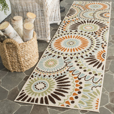 Tapis d'intérieur / extérieur floral Jaskarn Performance