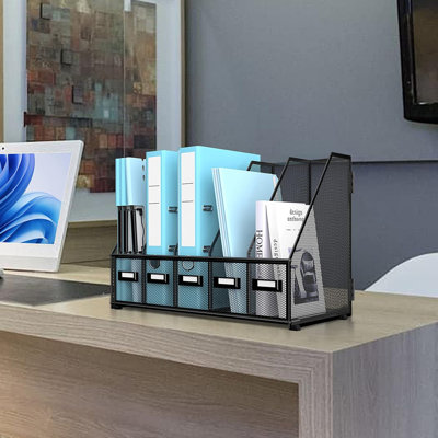 5-Slot Metal Vertical Desk Organizer
