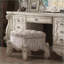 Tabouret de coiffeuse, capitonné avec garniture cloutée, finition blanc os | Ivoire | Tissu-1226749013
