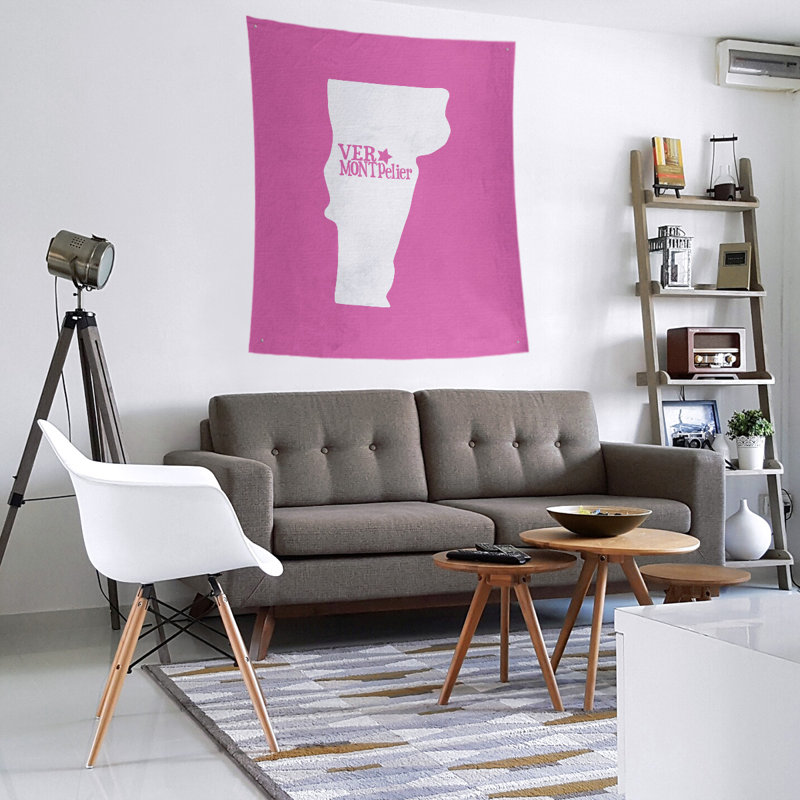 Tapisserie murale Montpelier Vermont, H 80 po x l 68 po, Rose