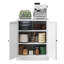 Garde-manger 34,6 po en métal blanc avec tablettes réglables - Organisateur de rangement de cuisine autoportant avec poignées à prise facile, assemblage requis, idéal pour la cuisine, la salle à manger, l’appartement
