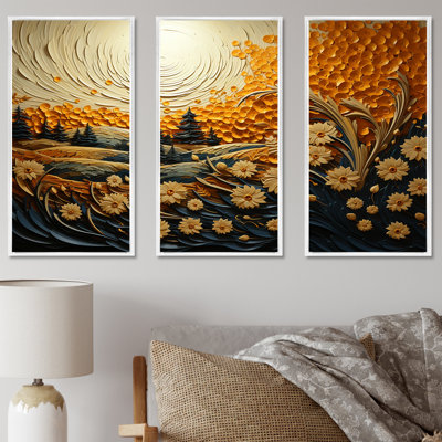 Karmas Wheat Whirl Meadow III - ensemble d'art mural sur toile Meadow