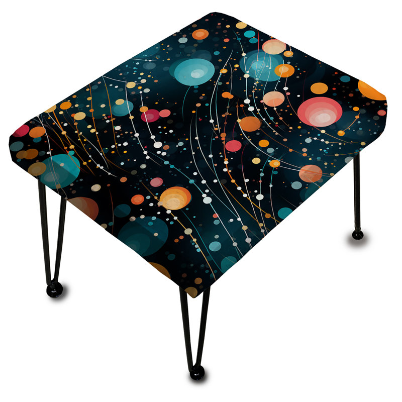 Celestial Allure Polka Dots Pattern - Polka Dots Rectangle Ottoman