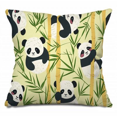 Coussin Pandas, sergé de coton animal