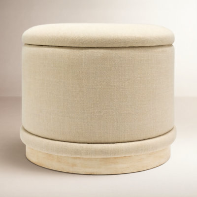 Nellya 20" Linen Upholstered Ottoman