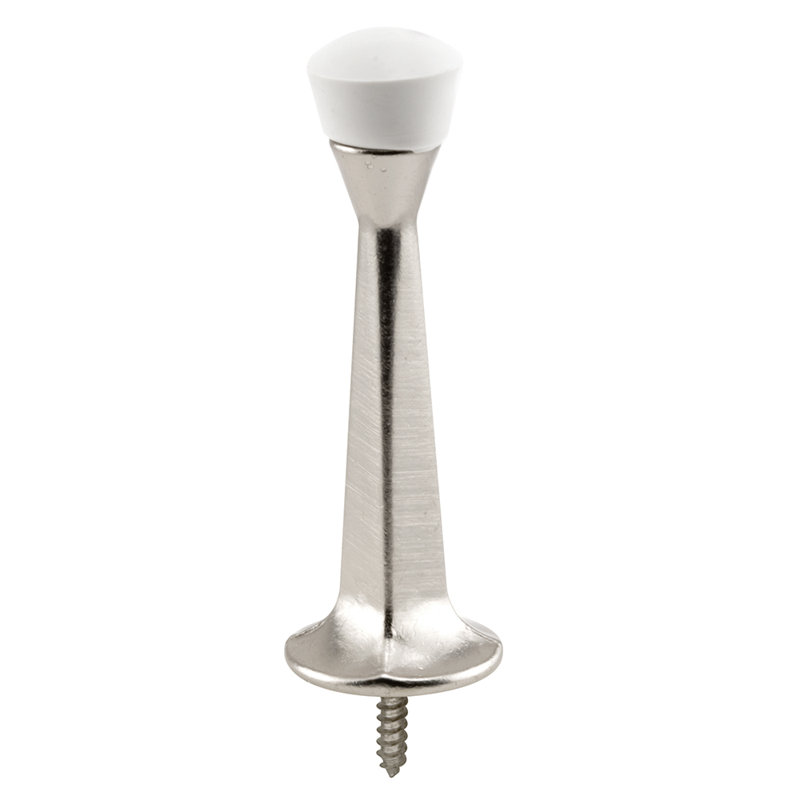 Butée de porte rigide Prime-Line, portée de 3 po, moulé sous pression, nickel satiné