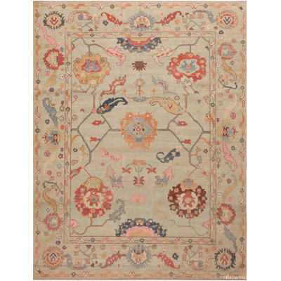 Tapis turc moderne unique en son genre Oushak