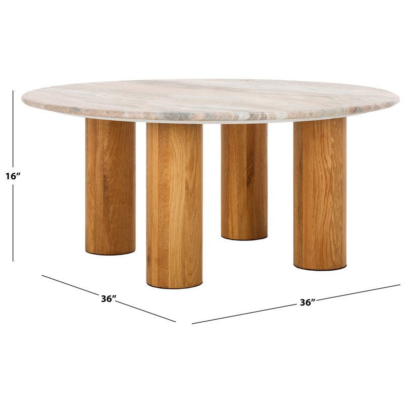 Tylee Single Coffee Table, Natural Marble