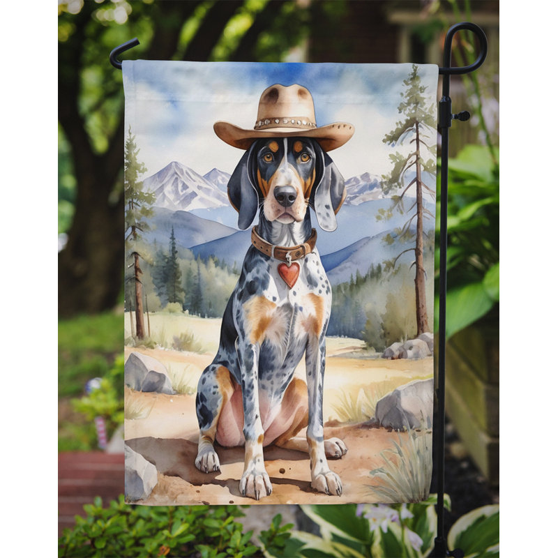 Drapeau Cowboy Welcome Garden, Bluetick Coonhound