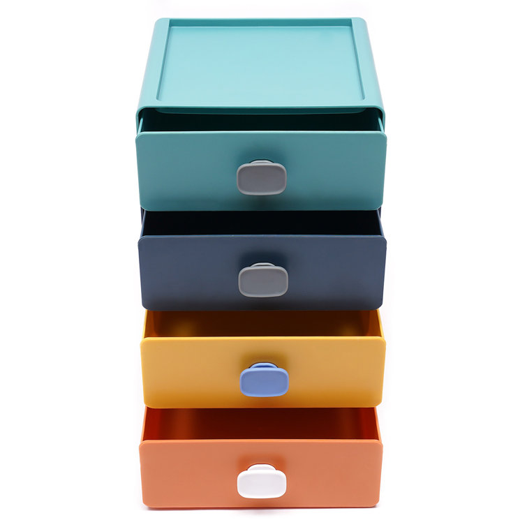 Jayd Plastic Stackable Desk Organizer with Drawers