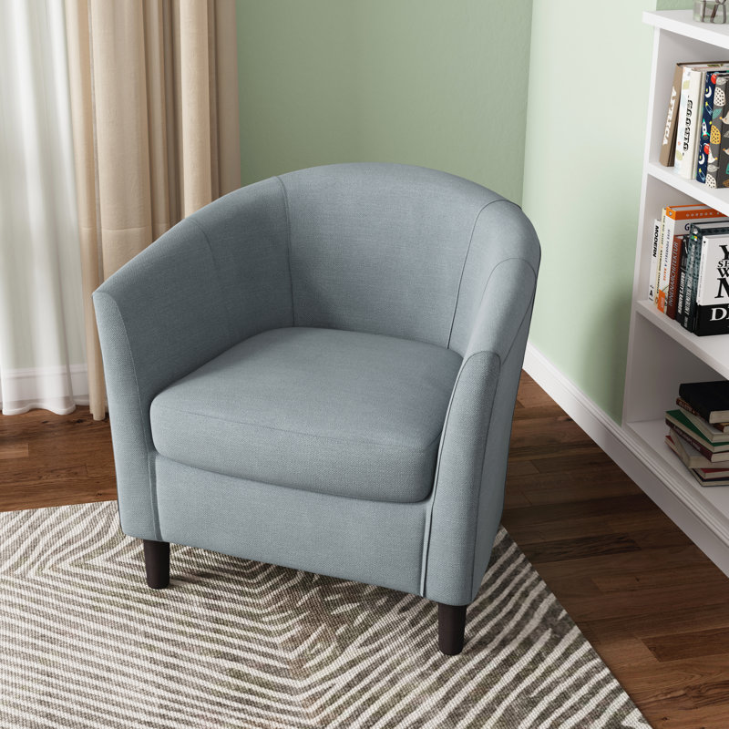 Fauteuil demi-tonneau Edvardas, Lin gris pâle