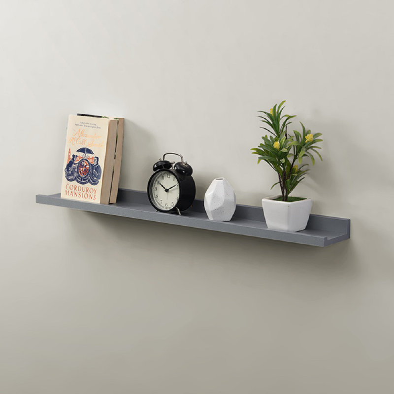 Ayrial 2 Piece Floating Shelf, Grey, 4cm H x 80cm W x 10cm D