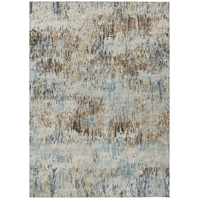 Tapis intérieur / extérieur en polyester tissé à la machine Wynnston