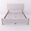 Base de lit tapissier moderne avec tête de lit capitonnée et pieds en bois massif de style moderne Mid-Century-109686825