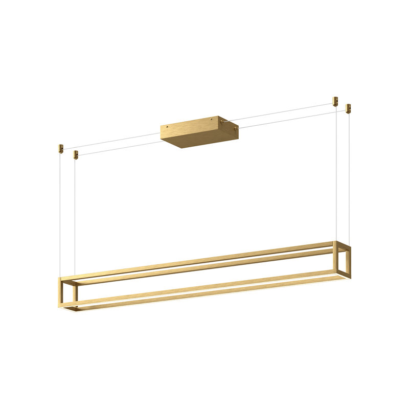 Luminaire suspendu à 1 lumière DEL pour îlot de cuisine Plaza, Or brossé, Or brossé