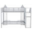 Lit superposé simple en métal avec garde-robe et beaucoup de rangement - plusieurs rangements gris, blanc gris, design pour chambre à coucher admirée-1395395255