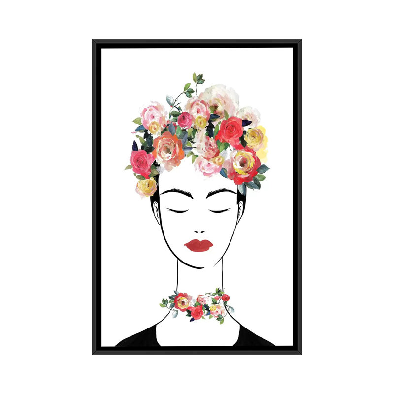 «Flower Crown Frida II» par Isabelle Z - impression d'art graphique, Aucun mat, H 60 po x l 40po x P 1,5 po