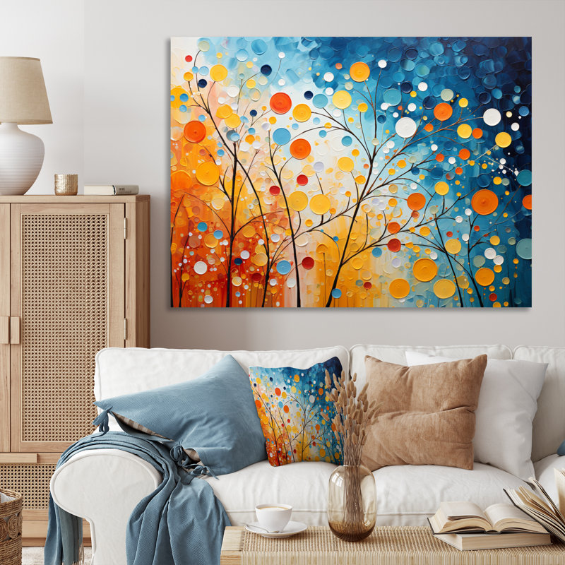 Energy Pointillism - Art mural en marbre abstrait, salon, H 16 po x l 32 po x P 1 po, Toile tendue