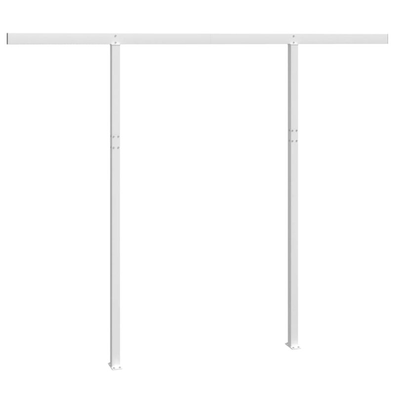 Awning Post Set White Iron Large Height Adjustable Outdoor Awning Support Poles