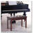 Button Tufted Faux Leather Padded Duet Piano Bench-434554159