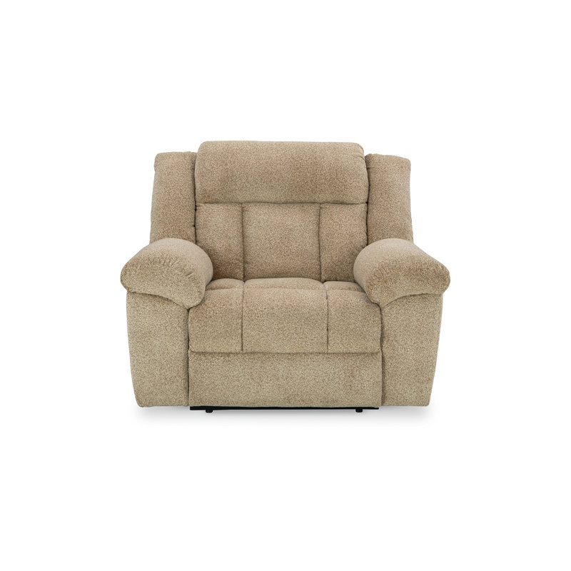 Fauteuil inclinable électrique avec appui-tête réglable Kendy, polyester, Blé