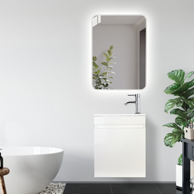 Ensemble de meuble-lavabo mural 16 po avec lavabo et évier 16 po