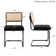 Crumley 18.8" H Upholstered Side Chair with Cane Rattan Back and Steel Frame