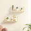 Tablette murale décorative en métal flottant, tablette en bois de pin verni