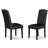 7 Piece Dining Table Set Consist of a Rectangle Kitchen Table and 6 Black Faux Leather Parson Dining Chairs, Black-1871053194-1871053197-1783077835