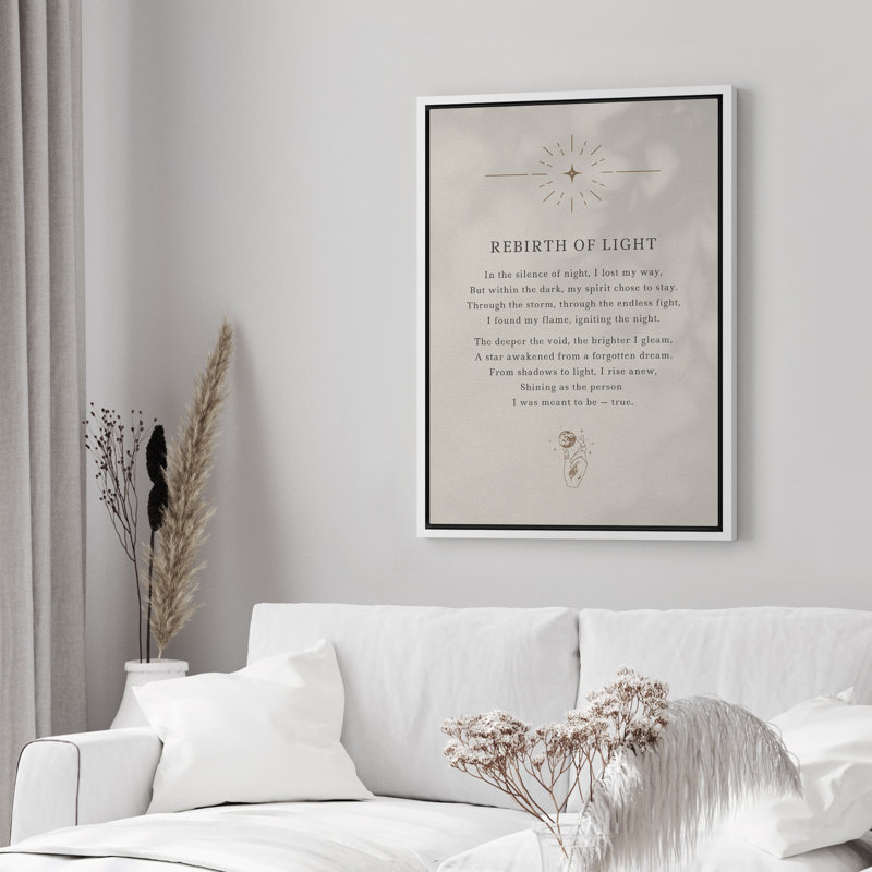 Reproduction d'art sur toile encadrée, "Rebborn of Light", Blanc, H 24 po x l 16 po