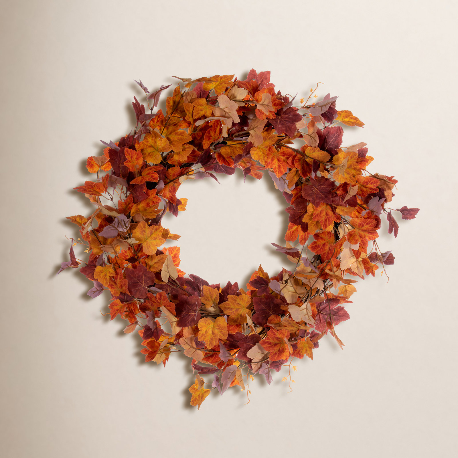 22'' Thanksgiving Faux Maple Polyester Wreath