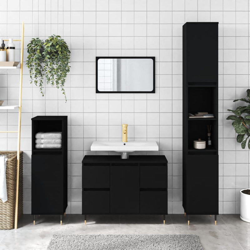 Markaila Floor Mounted Bathroom Cabinet, Black