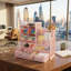 Pink Mesh Desk Organizer with Drawer: Multifunctional Storage Caddy